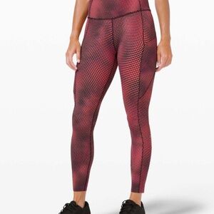 LULULEMON FAST AND FREE TIGHT II 25" -* SEAWHEEZE - RACE PACE FLARE MULTI